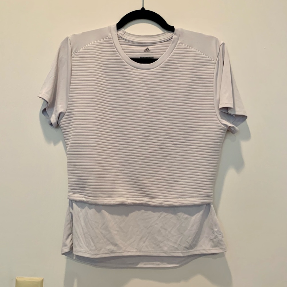 Adidas Climalite running energy moisture wicking tee w/ futuristic quilt detail